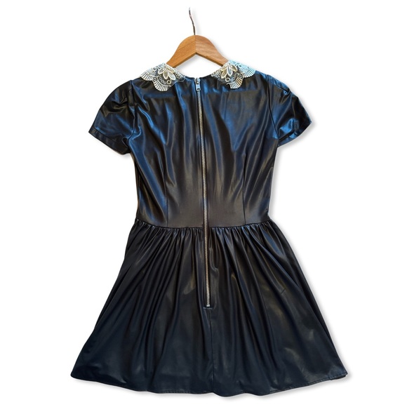 Deandri Faux-Leather and Lace Babydoll Dress - Picture 2 of 8